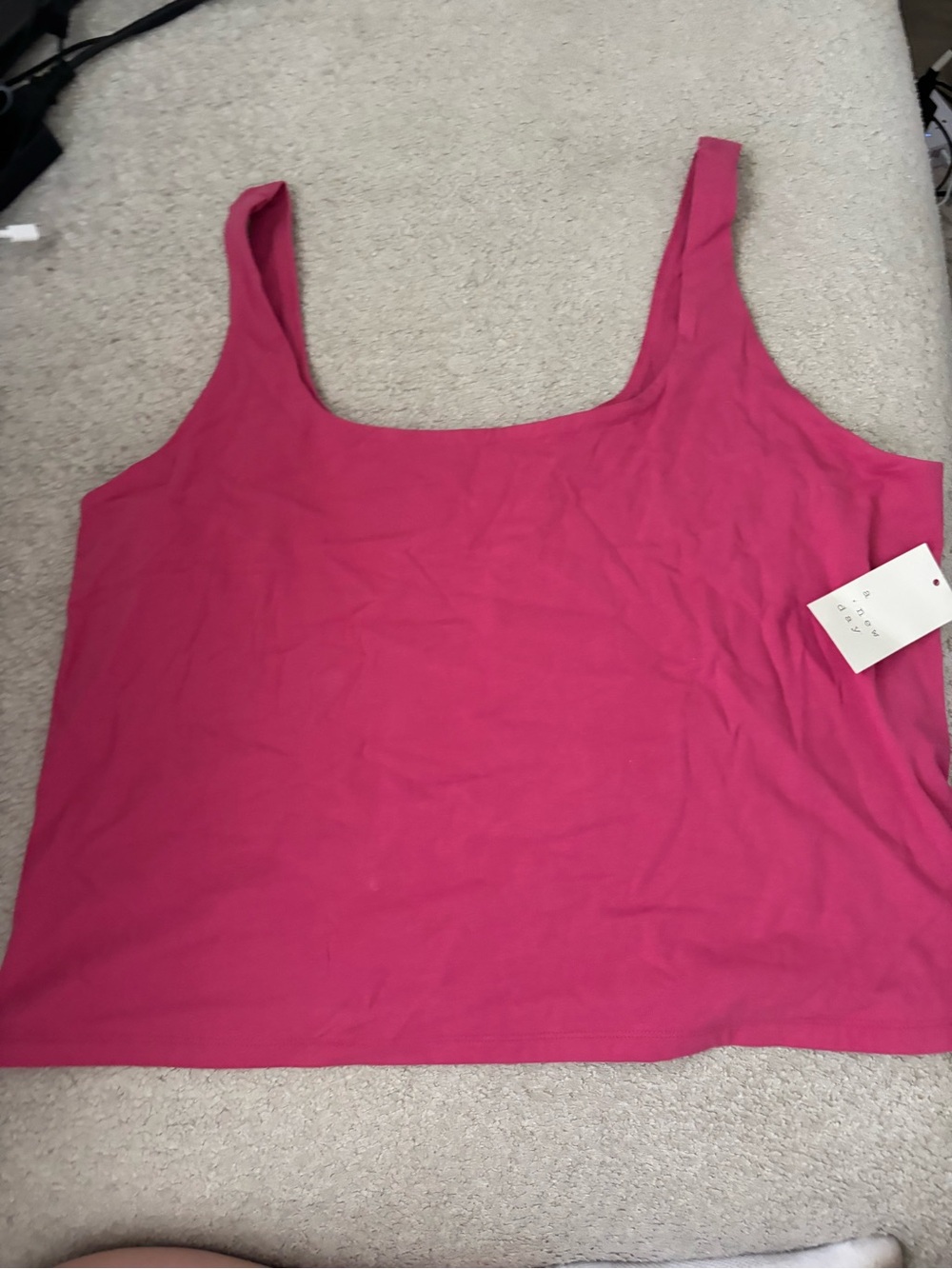 A New Day Women’s Fuchsia Square-Neck Tank Top